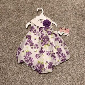 Baby Essentials Purple Floral Dress